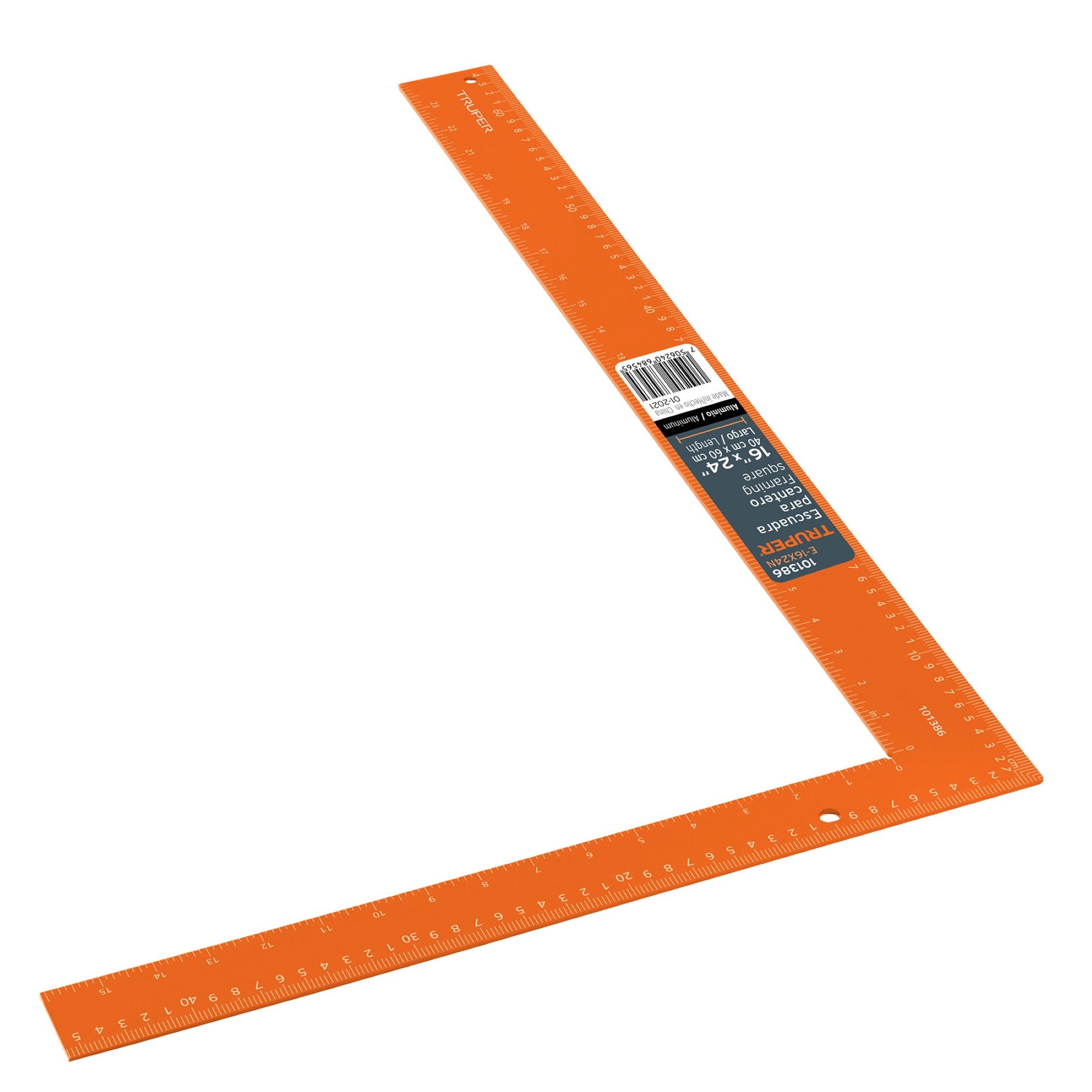 Escuadra 16"x24" De Aluminio Color Naranja Para Cantero